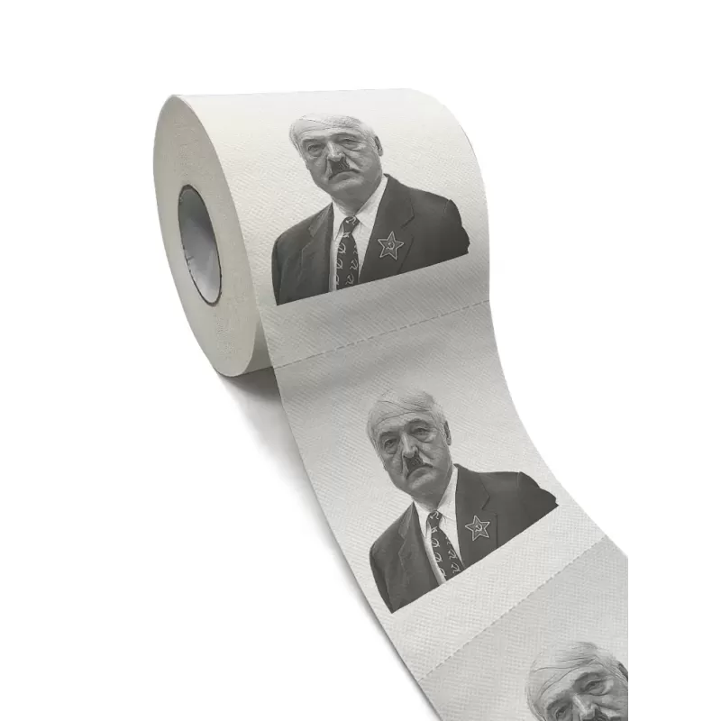 Europe's last dictator Aleksandr Hitlerovich Lukashenko, toilet paper with Potato with a mustache